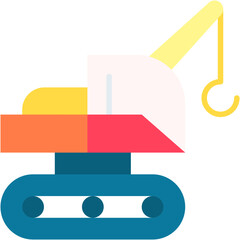 Construction, crane, lifter, excavator, wrecking Icon