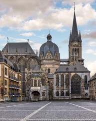 Fototapeta premium Panorama of the Cathedral of Aachen, NRW, Germany