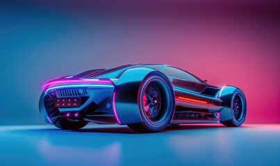 A modern futuristic car, gradient background
