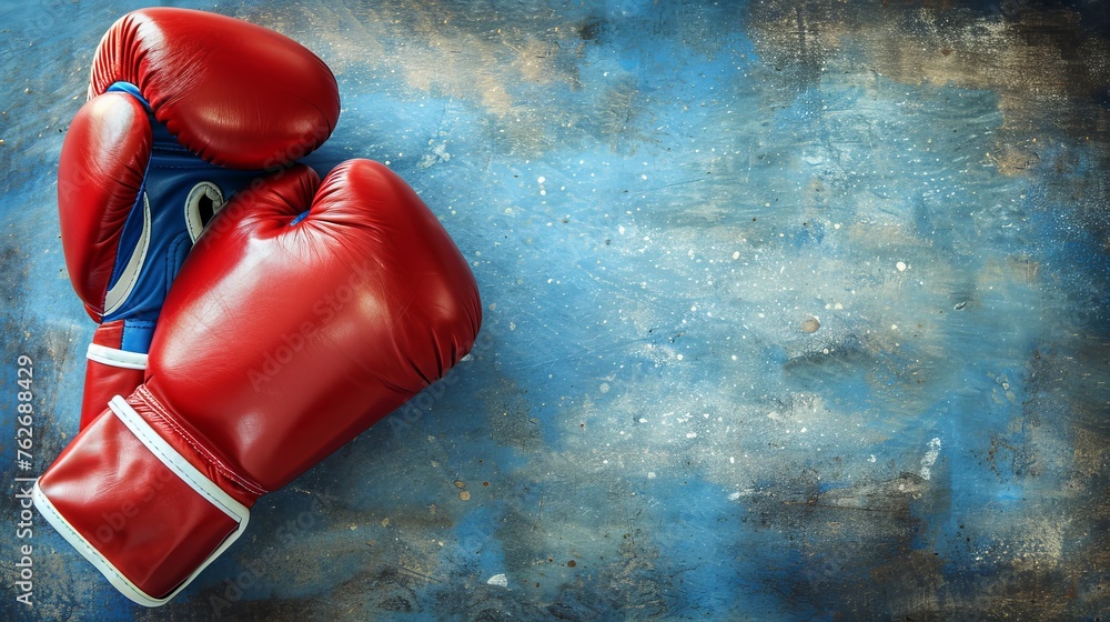 Poster dynamic boxing gloves poster with striking design and generous space for impactful text placement