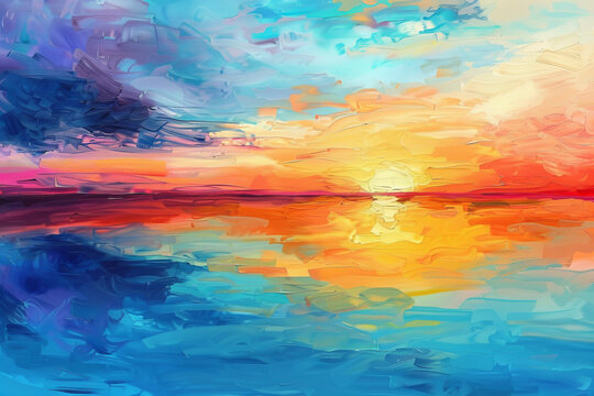 a sunset, painting the horizon with beautiful colors