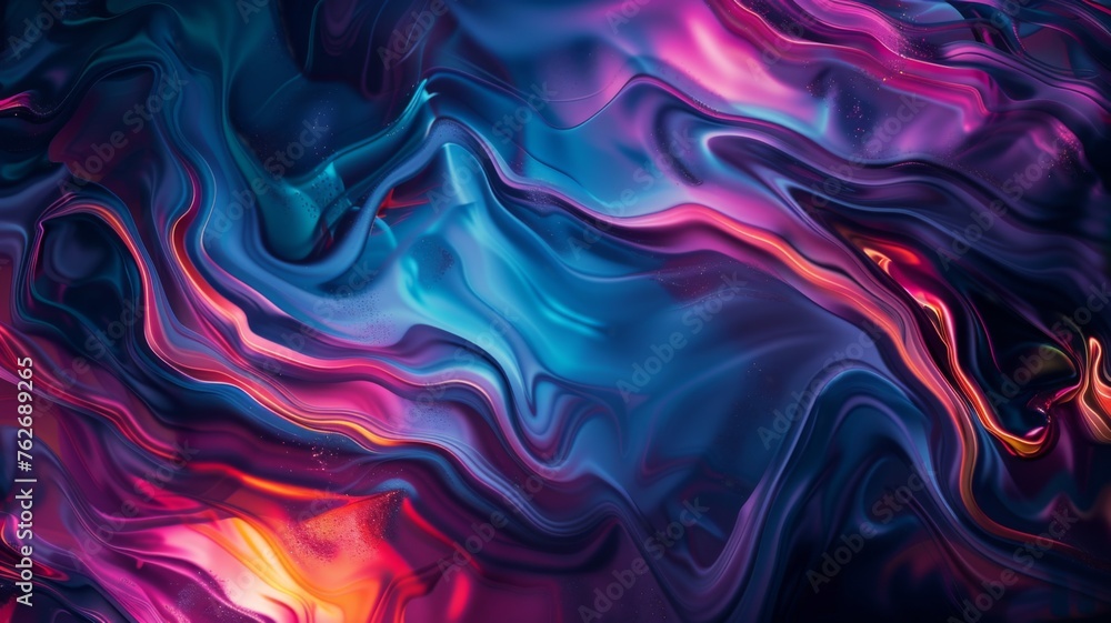Poster abstract liquid color flow background - vibrant digital artwork featuring an abstract flow of colors