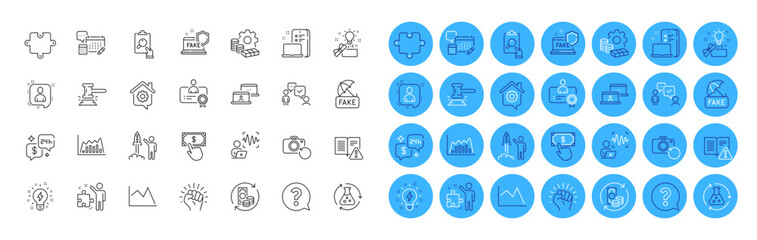 Inspiration, Consulting business and Money line icons pack. Infographic graph, Recovery photo, Device web icon. Line chart, Work home, Outsource work pictogram. Payment click, Puzzle. Vector