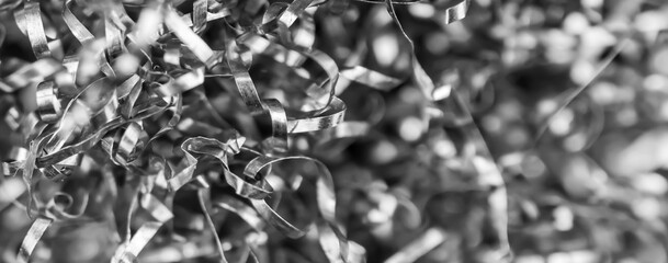 silver steel shavings with visible details. background or texture