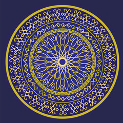 Round with arabic, oriental, indian, ethnic motiv. Traditional ornament, mandala