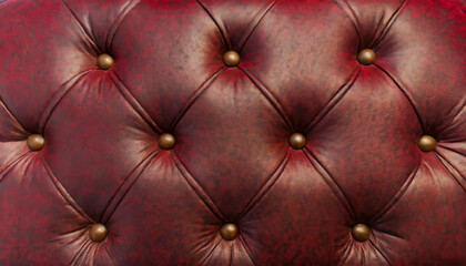 Fototapeta premium Dark red retro vintage sofa textile leather fabric texture background - Upholstered