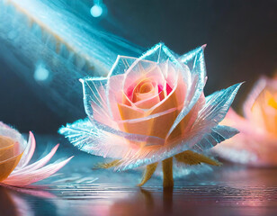 Elegant crystal transparent Rose
