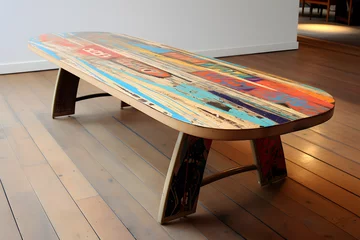 Rollo Fruniture made from recycled skateboards, skateboard furniture © MrJeans