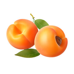 ripe apricots with leaves