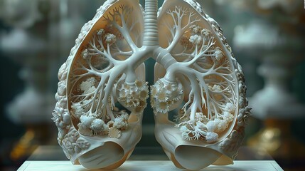 Modern style mock-up of human lungs