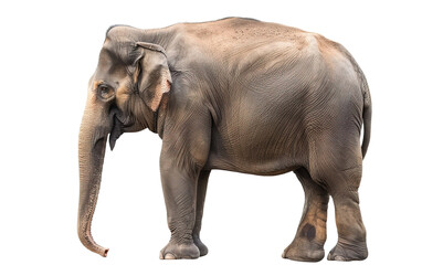 Asian elephant  on transparent background, png	