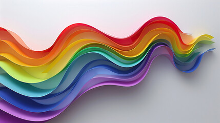 concept of Belonging Inclusion Diversity Equity DEIB or lgbtq, 3d rainbow color art on white background	