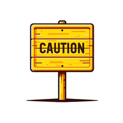 Obraz premium Yellow Caution Sign, Striking Design, Hazard Awareness