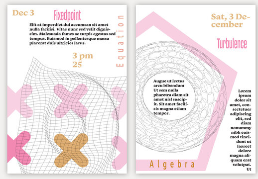 A4 Flyer 3D Geometric Wireframe Shape Simple Layout Science Event
