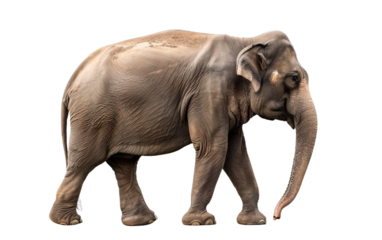 Asian elephant  on transparent background, png	