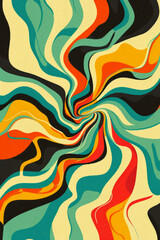 Abstract colorful background with wavy lines. Illustration for your design. Ai generative.