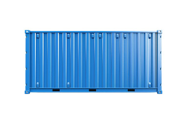 Blue shipping container  on transparent background, png	