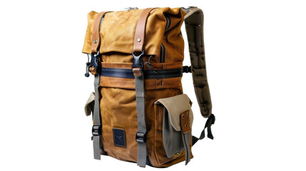 A sturdy brown and tan backpack with two pockets, ready for adventure