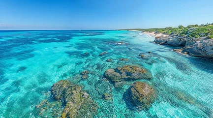 Keuken spatwand met foto Ocean in Australia with turquoise and blue colors © Annette