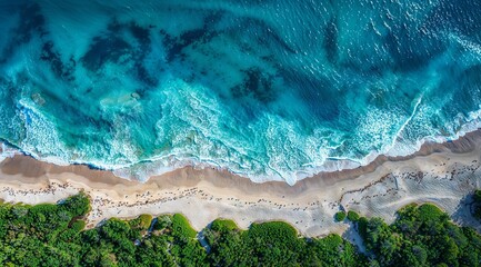 Ocean waves in Australia with turquoise and blue colors