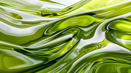 Bright Green Abstract Pattern, Modern Background with Futuristic Design and Fluid Texture