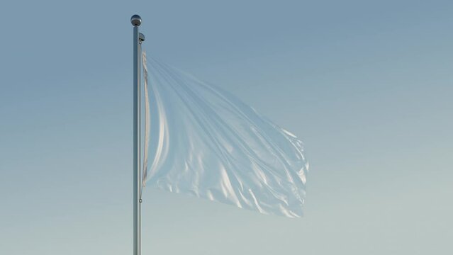 Plastic Flag loop looping Cinematic Realistic Waving Motion Blue Sky