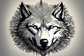A visually striking image of a minimalistic wolf vector logo, symbolizing power and free spirit, as...