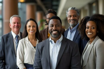 Fototapeta premium A diverse team of professionals collaborate towards achieving common goals together. Concept Teamwork, Collaboration, Diversity, Professional Development, Achievement