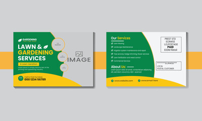 lawn care Service postcard template,gardening lawn care postcard,Eddm Postcard Design, landscaping,grass, gardener