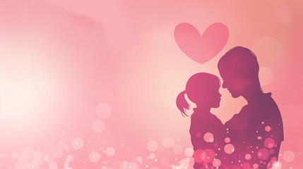 a pink background with a mother and son outline, a mothers day background, a pink color mothers Day background, a pink love background, a love background, mother and son love, love pink background