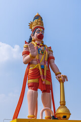 Huge Hindu god statue of Lord Hanuman in Andhra Pradesh state India.