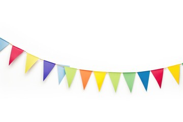 Festive Colorful Pennant Banner on White
