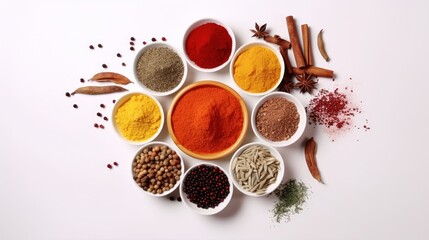 spices on white