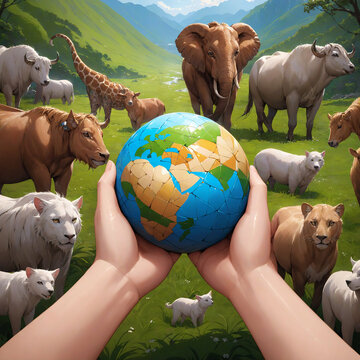 World Wildlife day concept, diffrent animals around the world, save animal concept