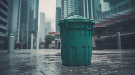 a large green trash