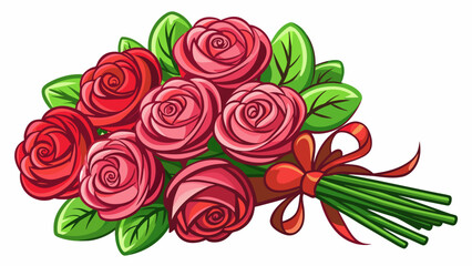 bouquet of roses  vector art