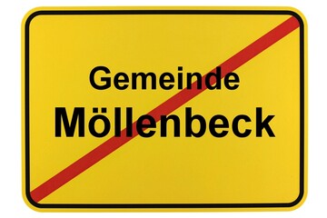Illustration eines Ortsschildes der Gemeinde Möllenbeck in Mecklenburg-Vorpommern