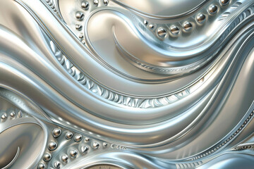 A luxury business background with a swirling pattern of silver and pearl