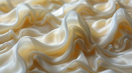  A detailed photo of white fabric showcasing a wave-like pattern at its base