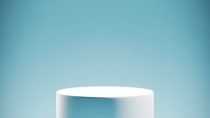 Soft Pastel Blue & White Minimalist Podium Mockup
