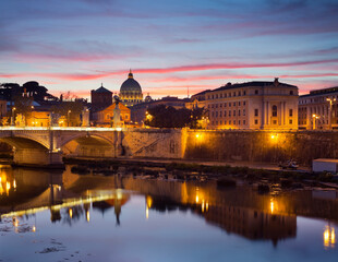 Petersdom, Ponte Vittorio Emanuele II, Tiber, Rom, Lazio, Italien