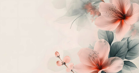 A blooming spring flowers on a blush cream backdrop, perfect for a wedding.