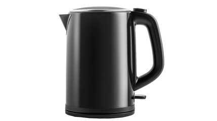 A sleek black electric kettle against a clean white background