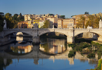 Fototapeta na wymiar Ponte Vittorio Emanuele II, Tiber, Rom, Lazio, Italien