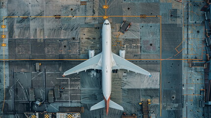 Modern airplane as a symbol for business trips and vacation