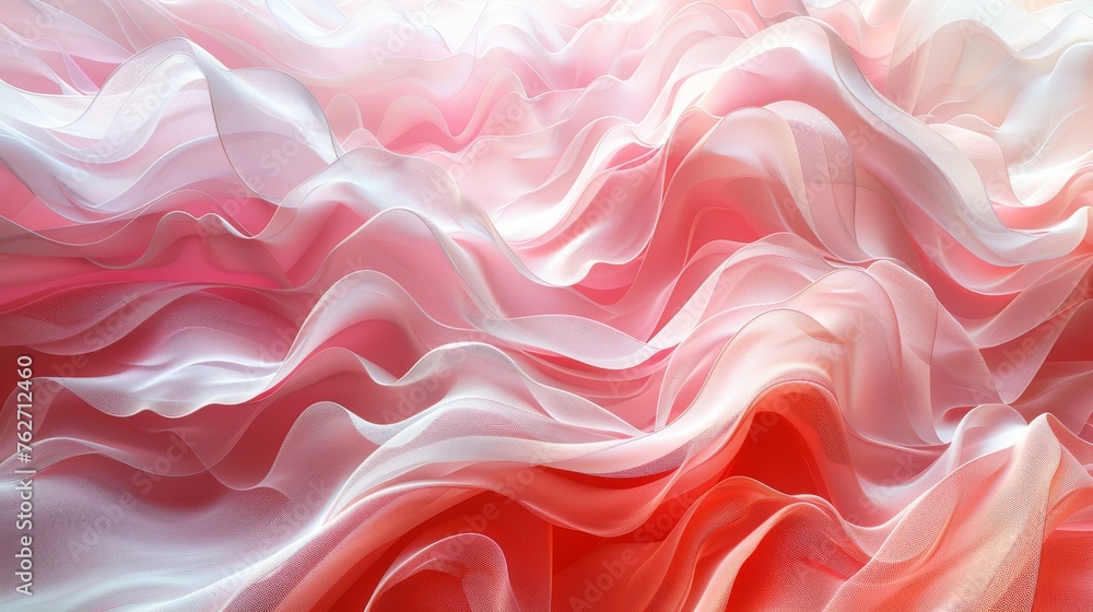 Poster a pink and white background with a wavy pattern at the top and bottom