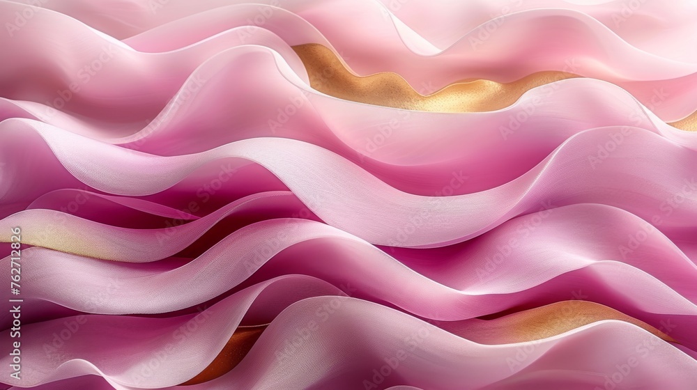 Poster a pink-and-gold wavy background with a golden stripe centered in an image