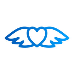This is the Heart Wings icon from the Love and Celebration icon collection with an line gradient