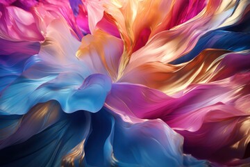 Abstract 3d luxury premium background, colorful flowing curved waves, golden accent, lighting effect - 762713466