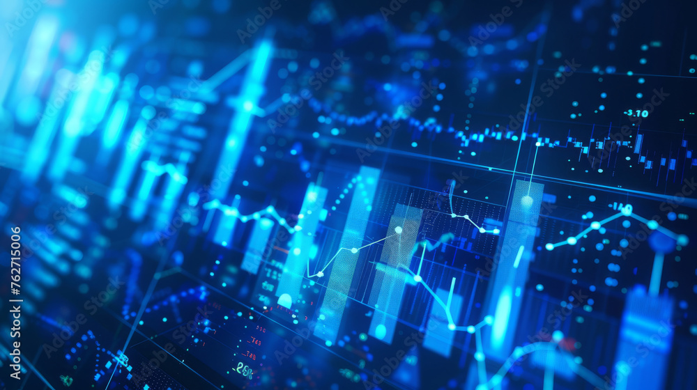 Poster Abstract financial data on a digital screen